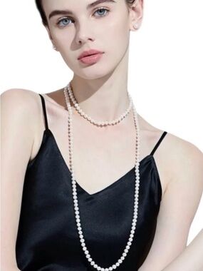 Classic White Opera Pearl Necklace
